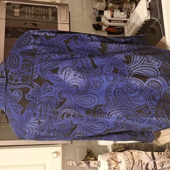 q Maggie Barnes Blue Button Down Shirt Size 2X - Picture 2 of 3